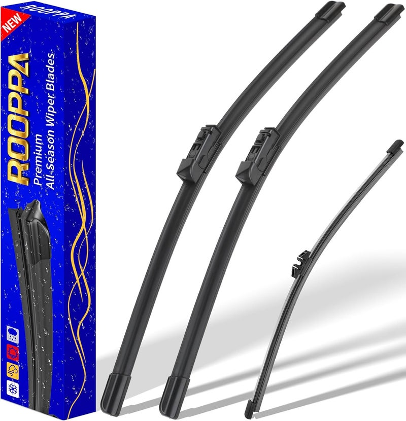 Rooppa 3 wipers Replacement for 2018-2022 BMW X3/2019-2022 BMW X4, Windshield Wiper Blades Original Equipment Replacement - 26"/20"/12" (Set of 3) - Image 1